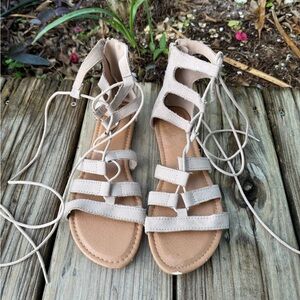 Stylish Beige Gladiator Sandals